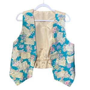 Vintage Homemade Floral Women's Vest Cottagecore Grannycore Praire Unique